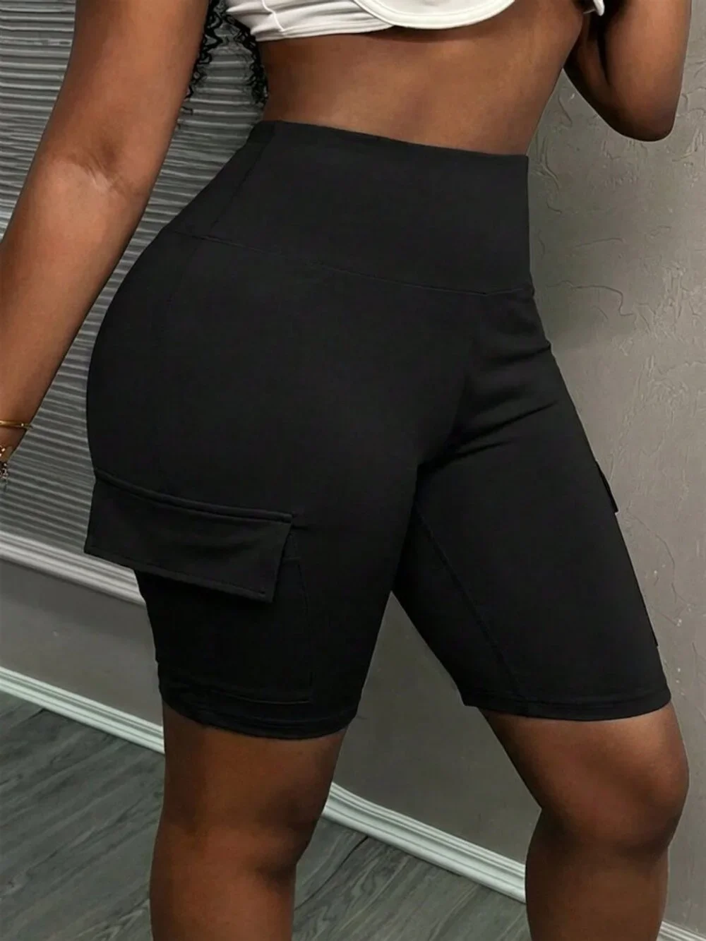 Black Casual Women's Shorts - Picture 4 of 7